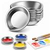 ABEST 12pcs inossidabile vernice miscelazione vassoio pittura tavolozza di colore, Mini metallo acquerello Palette Set adatto per la miscelazione di vari pigmenti, tra cui vernice aerografo