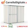 notek Box in Acciaio Zincato Casetta da Giardino in Lamiera 1.74 x 1.00 m x h1.82 m - 43 KG - 1.74 metri quadri - BIANCO
