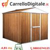 Box in Acciaio Zincato Casetta da Giardino in Lamiera 2.75 x 1.75 m x h2.12 m - 87 KG - 4.81 metri quadri - LEGNO