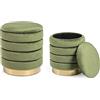 Fashion Commerce Set di 2 Pouf Darina Olive