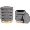 Fashion Commerce Set di 2 Pouf Darina Grigio