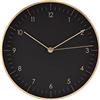 LUUK LIFESTYLE Orologio da Parete Moderno Silenzioso 24 cm, Regali Inaugurazione, Design Minimalista, Regalo casa nuova, Ideale per Cucina, Salotto, Soggiorno, Ufficio, Bagno, Nero e Oro