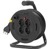 Vimar 0P32730 Avvolgicavo 16A 4 Uscite Universali 15M, Nero, ‎16.75 x 11.75 x 16.75 cm, 2.5 Kg