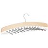 Relaxdays Gruccia Portacravatte, in Legno di Loto, Supporti Metallici per 24 Cravatte, Salvaspazio, Gancio Girevole a 360°, Legno Naturale/Argento