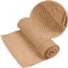 La cordeline Runner da tavolo rotolo di tela di iuta filo dorato, bordi cuciti, 30 cm x 5 m per decorazione, matrimonio, festa, lavori manuali