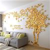 guangmu Albero Adesivo da Parete, Alberi e Uccelli 3D Adesivi Murali Arts Wall Sticker Decorativi per TV Par, Camera da Letto, Sala, Ufficio (Oro Destra,M-250 * 130cm)