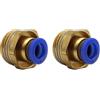 CNCTEC Connettore pneumatico da 1/2 a tubo pneumatico da 8 mm, set da 2 raccordi (1/2 - 8 mm)