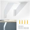 SPOROOT Reggimensola Bianco 20 CM, Staffe Per Mensole Bianche Decorative Design a Triangolo Di 90 Gradi, Reggi Mensola Da Muro 2 Pezzi