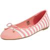 Fitters Footwear That Fits Donne Ballerine Grace Tessile Ballerina alla Marinara con Fiocco a Strisce (45 EU, Rosa Bianco)