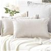 Artscope 2 Pezzi Federe Cuscini in Lino Minimalista Copricuscino Colorato per la Decorazione Domestica Soggiorno Camera da Letto Divano 30x50cm, Beige