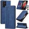 Jasonyu Cover per Samsung Galaxy S21 Ultra 5G Flip Custodia in Pelle PU, Cover a Libro Portafoglio, Funzione Supporto, Magnetica, Slot Schede, TPU Bumper Caso Custodia per S21 Ultra (Blu)