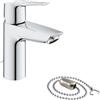 GROHE 32277002 Quickfix Start, Miscelatore Monocomando per Lavabo Taglia S, Catenella Rientrabile, Strumento di Installazione Incluso, Cromo