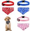 Molain 4 pezzi Collari per gatti con papillon rimovibile Bandana Collari per animali Bandana per cani Bandana per gatti Bandana regolabile per gatti Cani (rosso, blu, nero, rosa)