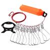 CHSEEO Portapesci in Acciaio Inossidabile con 10 Fibbie, Galleggiante da pesca, 27 Piedi Heavy Duty Fish Stringer Lock, Cordino Attrezzo da Pesca Kit Attrezzo da Pesca, Rosso