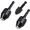 RZJZGZ 3 pezzi Keyless Drill Chuck Bit 1/4 pollici Hex Shank Keyless Drill Chuck Strumento di conversione 0,3-6,5 mm e 0,3-3,6 mm e 0,8-8 mm rapido cacciavite adattatore per micro punte da trapano