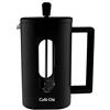 Café Olé BVP-06F - Caffettiera in plastica e vetro, quadrata, in acciaio inox, 600 ml, per 5 tazze da caffè, 600 ml, colore: Nero