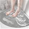 MORROWCAMP Tappetino da doccia antiscivolo triangolare, 60x60 cm, morbido comfort, di sicurezza, con fori di drenaggio, tappetino antiscivolo per vasca da bagno e ambienti umidi