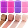 QIQN Carta Crespa Rosa Colorata 25 m x 4.5 cmDecorazioni per Appendere per Lavoretti in crêpe Multicolore Feste Festa di Matrimonio di Compleanno Celebrazione Carnevale Varie Decorazioni 12 Rotoli