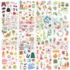 Mayplous 12 fogli Adesivo con trasferimento su sfregamento Adesivi per album Adesivi floreali Sticker decorativo pianta per Scrapbooking Diario Album Proiettili Riviste Arte e artigianato fai-da-te (Village)