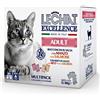 MONGE LECHAT EXCELLENCE UMIDO 12 BUSTINE 100G FLOWPACK ADULTO 6 MANZO 6 SALMONE