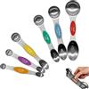 MEIJMJIA Meiyijia Cucchiai dosatori in acciaio inossidabile, cucchiai da minestra impilabili per misurare ingredienti secchi e liquidi (Magnetisch/Aufbewahrung 6-teiliges Set)