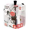 Home Caldo Caffè, Caffettiera Moka per Espresso, 3 tazze, Alluminio, Grigio