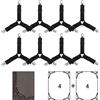 BaTeYa 8 clip per lenzuola, cinghie regolabili triangolari di fissaggio elastiche per angoli, reggicalze per coprimaterassi, cuscini per divano (nero)