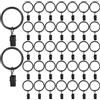 YiPHomn 50 Pezzi Anelli per Tende con Clips, Anello Gancetti e Chiudere per Tenda, MetalloTendaggi Anello Ganci Clips con Occhielli per Asta Tende di Metallo