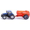 Siku 1945, Trattore con carrobotte monoasse per liquami, 1:50, Metallo/Plastica, Blu/Arancione, Multifunzionale