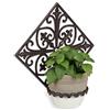 Relaxdays Portavasi da Parete in Ghisa, da Appendere, per il Giardino, Ø 13 cm, Decorativo, da Esterno, Marrone Scuro