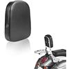 PSLER Cuscino Schienale Posteriore in Pelle, PSLER Universale Moto Sissy Bar Portabagagli Schienale Pad, Passeggero Schienale Pad Adatto per la Maggior Parte dei Modelli di Moto(Tipo B)