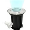 Partenopeautensili® Faretto segnapasso calpestabile lampada da incasso con attacco GU10 impermeabile IP65 per esterno giardino Viali sentieri By Universo (Tondo Luce Fredda 6500k)