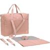 LÄSSIG Borsa fasciatoio per neonati Borsa per culla con accessori per il cambio in cotone biologico lavabile/Green Label Cotton Essential Bag rose