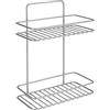 Metaltex Reflex Cestello Rettangolare a 2 Piani, Filo Ferro, Grigio Metallizzato, 26x13x35