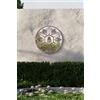 MirrorOutlet Grande specchio da giardino rustico in metallo a forma di circolare Bumble Bee 80 cm x 80 cm