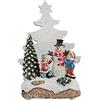 Star - Decorazione Natalizia a LED, Motivo Babbo Natale con Bambini, LED Verde, Misure approssimative 14 x 8 cm, Funzionamento a Batteria, Confezione 4 Colori