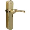 Amig - Maniglia con Placca Ovale Set da 2 Pezzi - Maniglie per Porte Interne con Design Classico e Viti Incluse - 237 x 40 mm, Maniglia 120 mm - Zama e Acciaio - Ottone Lucido