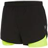 Macron Run Chinook Sca Tybalt Micro Short 2.5 Stretch Blk/NYEL, Pantaloncini Uomo, Noir/Jaune Fluo, M