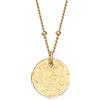 Elli Collana Donne Sfera Ciondolo Placchetta Martellato in Argento Sterlino 925 Placcato Oro