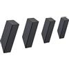 Beelee Ganci per asciugamani neri per bagno, confezione da 4, ganci da parete per accappatoi, cappotti, appendiabiti resistenti, ganci da parete BA9808B-4