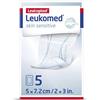 BSN Medical Leukoplast Leukomed - Skin Sensitive Medicazione Adesiva Misura 5x7,2cm, 5 Pezzi