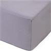 Amago Lenzuolo con Angoli 120 x 200 cm, Per Letti Boxspring e Letti ad Acqua, Angoli 50 cm, 100% Cotone, Argento