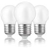 Hellum Lampadine di filamenti a LED base E27, 3 pezzi, 2,5W lampadina filamento LED sfera goccia, bianco caldo 2700K vintage lampada, opaco 209204