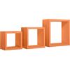 MODULARREDO | RUBIC Set di 3 Mensole da Muro, Cubi Arredo, Mensole Cubo, Cubi da Parete, 35x35 p15.5 cm 25x25 p15.5 cm e 20x20 p15.5 cm, Arancione, Kit Tasselli Incluso - Made in Italy