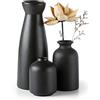 CEMABT Ceramica Vaso Set-3 Piccolo Fiore Vaso Per Decor, Minimalista Boho Stile Decor per Matrimonio Cena Tavolo Partito Soggiorno Ufficio Camera da letto… (Nero)