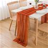 AOKSUNOVA Runner da tavolo in chiffon, per matrimonio, terracotta, decorazione da tavolo