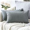 Artscope 2 Pezzi Federe Cuscini in Lino Minimalista Copricuscino Colorato per la Decorazione Domestica Soggiorno Camera da Letto Divano 30x50cm, Grigio Scuro