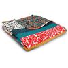 Lush Decor Boho Coperta Reversibile con Motivo a Righe Colorate Bohémien, Cotone Sherpa, Turchese e Mandarino, 60" x 50"