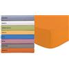 Tata Home Lenzuolo sotto con Angoli ed Elastici 100% Cotone Misura Piazza e Mezza cm 140x200 Altezza Materasso cm 24 Colore Arancio
