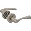 Amig - Set di 2 Maniglie in Argento a Rosetta Rotonda | Con Maniglia in Zamak | Finitura Cromata Opaca | Per Porte di Passaggio Interne | Diametro Rosetta Ø52 mm | Viti Incluse